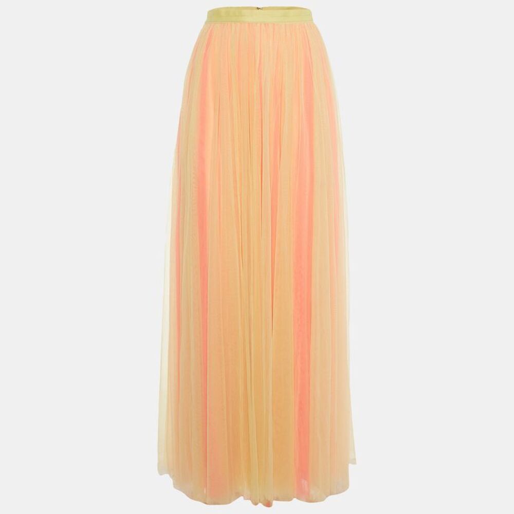 Needle & Thread Yellow/pink Two Tone Tulle Maxi Skirt S